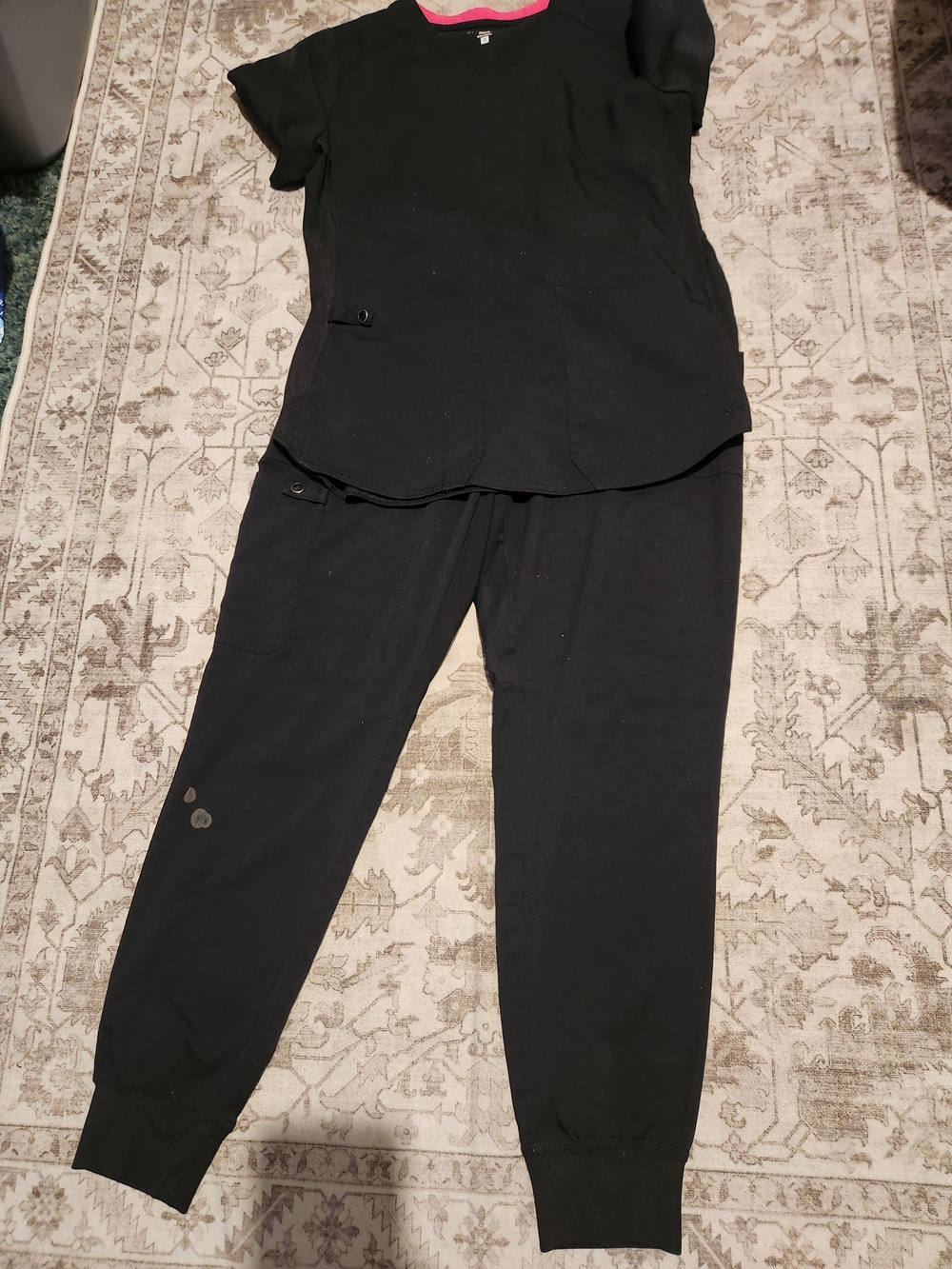 Med Couture Black Track Jogger Pants with Elastic Ankles